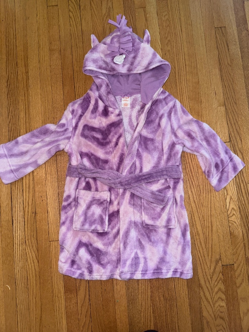 Cat & Jack- purple tie dye unicorn bathrobe- size 4T/5T